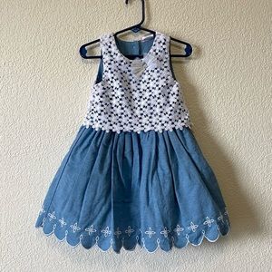 Nannette Baby 2T blue/white girls dress